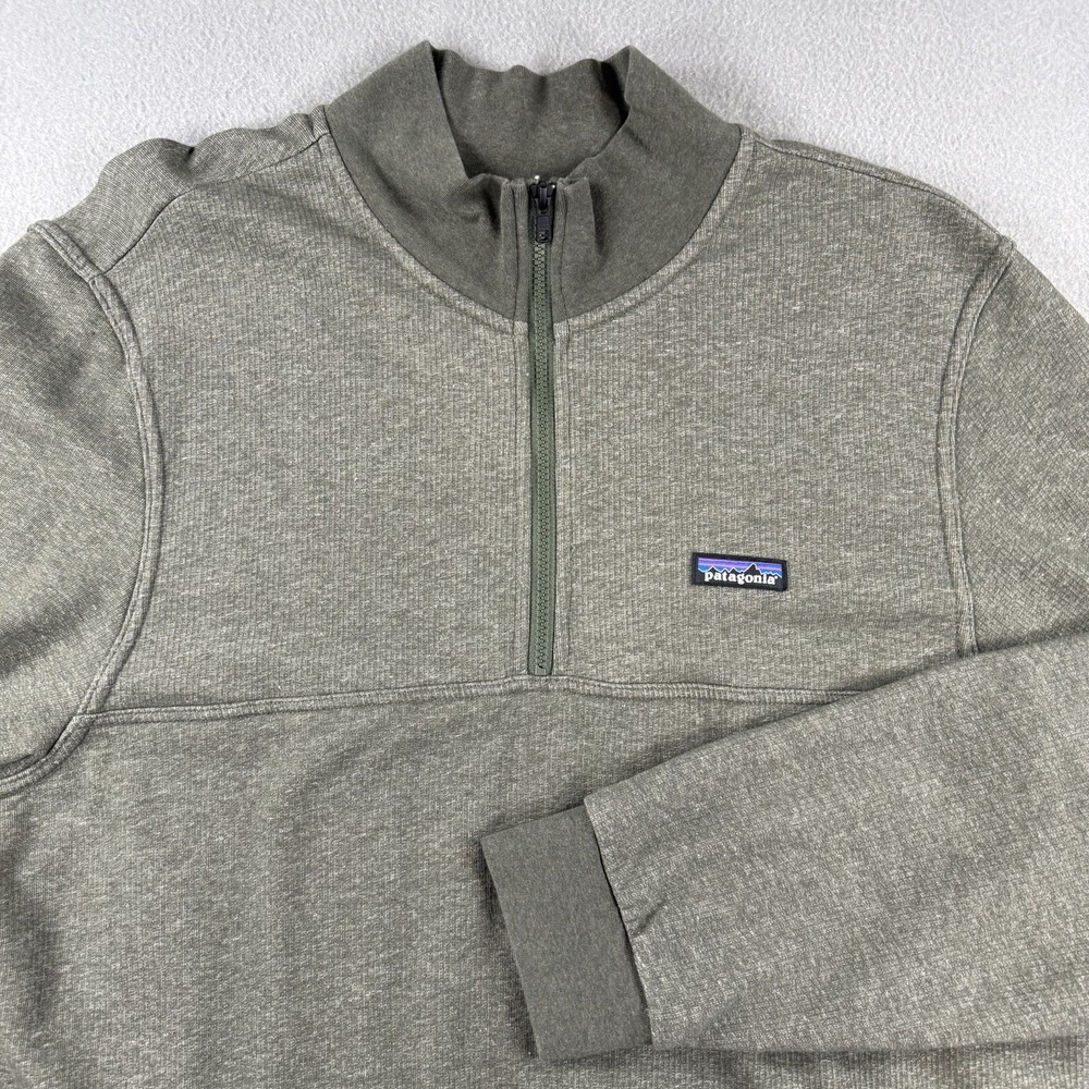Patagonia Mahnya Fleece Pullover 1/4Zip Men's XL Basin Green Organic Cotton